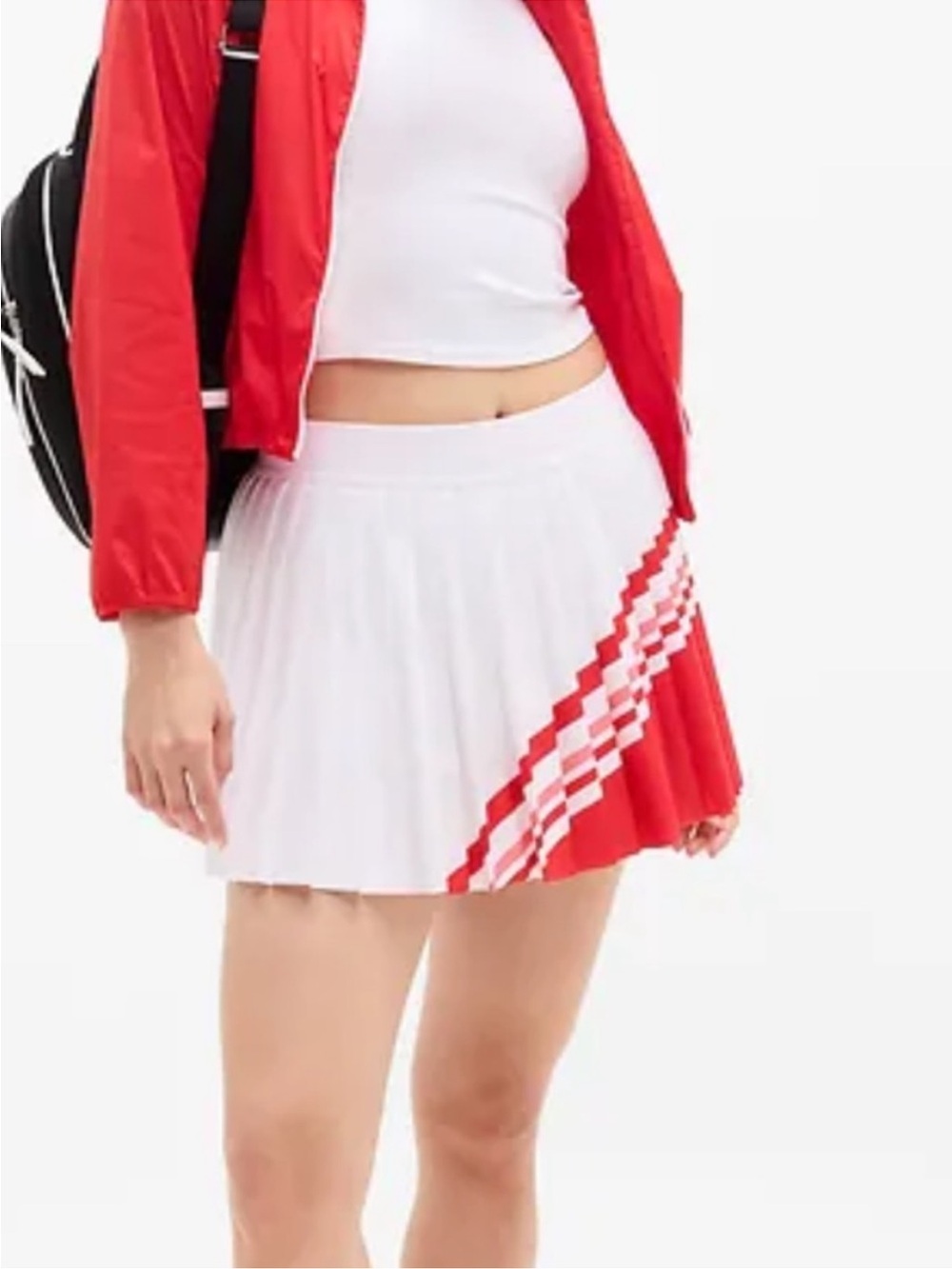 NWT Athleta MatchPoint Pleated Colorblock Skort - Small - Red and White - Picture 5 of 12
